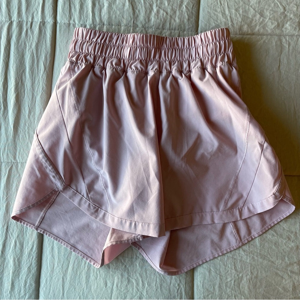 Lululemon Track That Size 4 High Waisted 4 inch inseam Pink